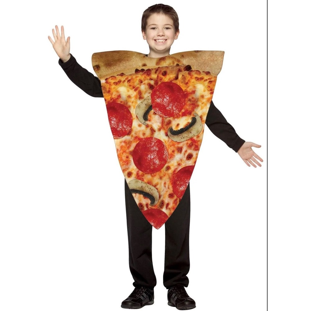 Rasta Imposta Pizza Slice Costume Kids Size 7-10 Pepperoni Mushroom Food Tunic